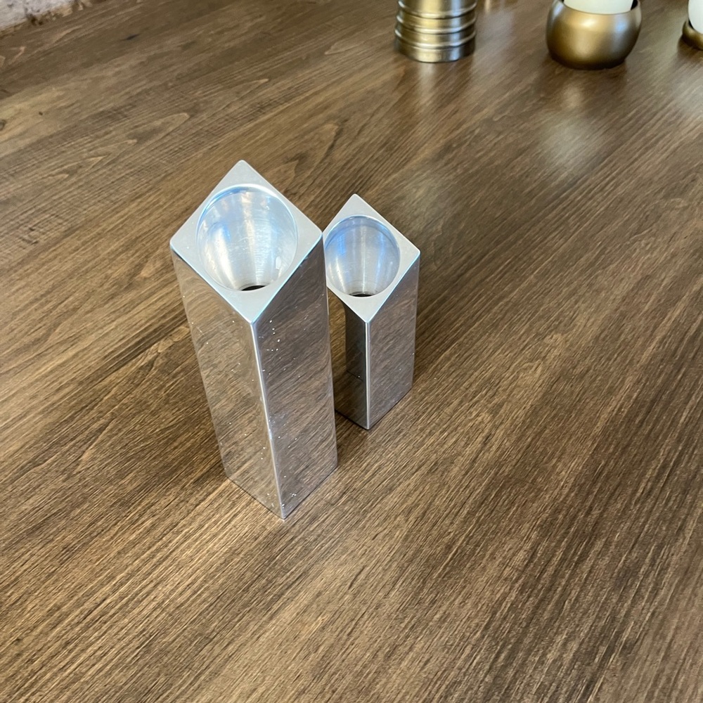 Nambe candlesticks/holders